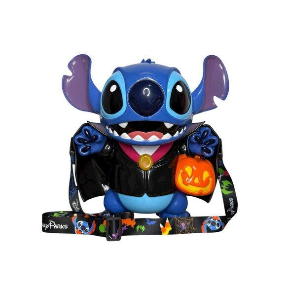 Disney Parks Halloween Stitch Vampire Pumpkin Popcorn Bucket 2024 Collectible - Picture 2 of 10
